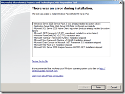 SP2010InstallPowershellINstallError