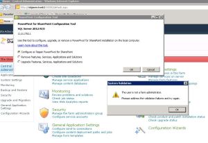 User is not a Farm Administrator