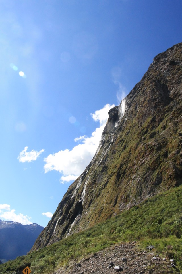 Wind blowing the waterfalls at the Hundred