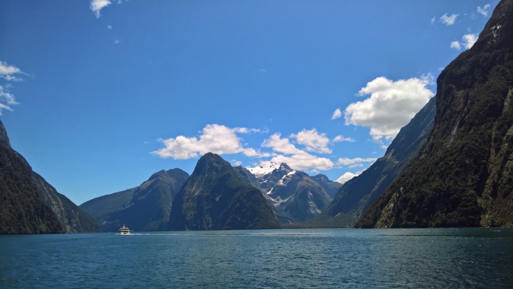 Heading out into Milford Sound